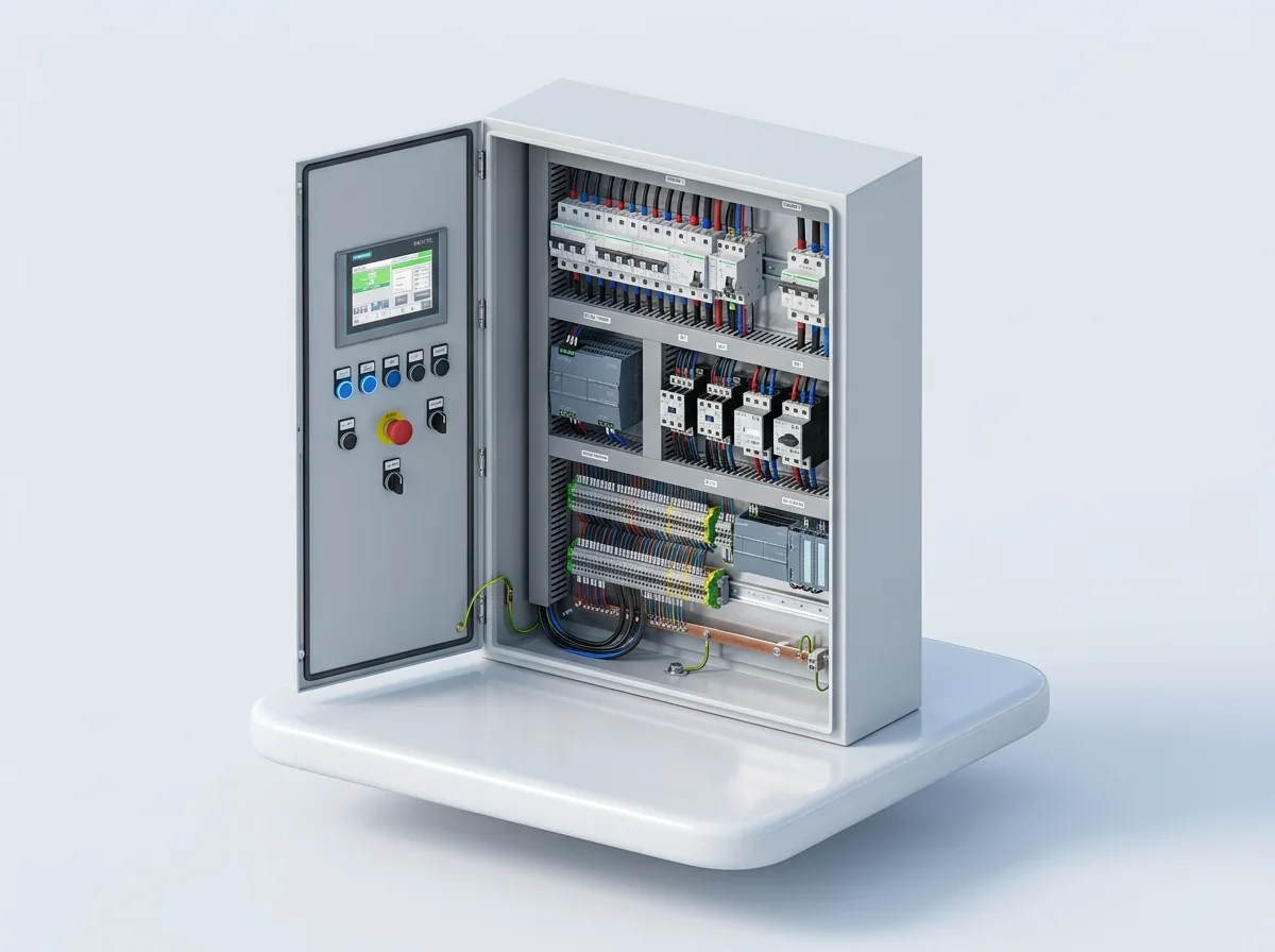 Industrial control panel 3D render
