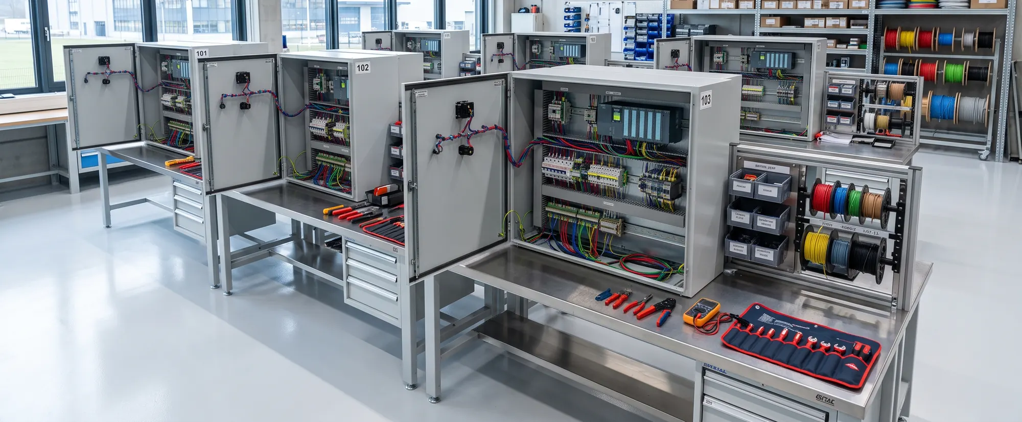 Werkstatt für industriellen Schaltschrankbau