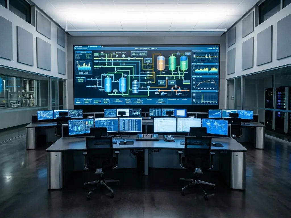 3D-Darstellung eines SCADA-Überwachungssystems
